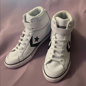Converse White and Black High-Top Sneakers